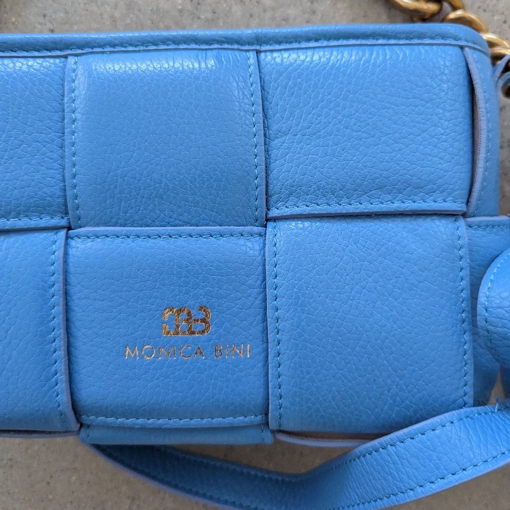 Monika Bini ROBINS EGG LEATHER HANDBAG - Picture 3 of 8